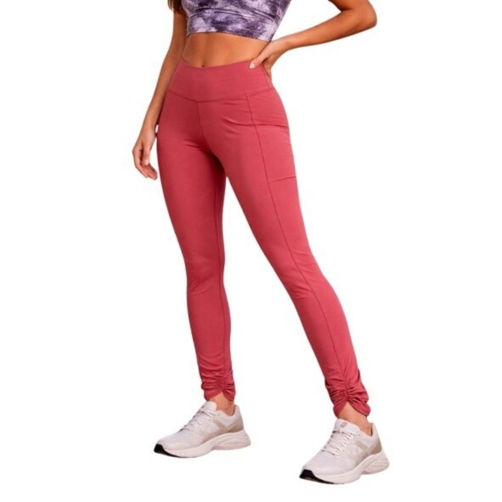 Fabletics Women's Rose Pink PureLuxe Tulip Hem High Waisted Leggings Size XS
